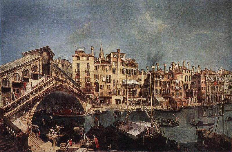 MARIESCHI, Michele The Rialto Bridge from the Riva del Vin sg oil painting picture